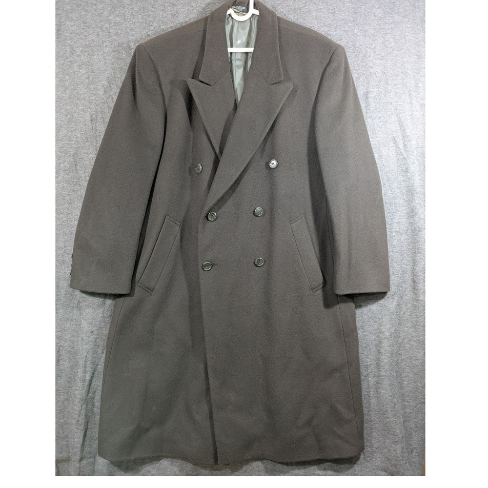 Dario di Napoli‎ Mens Wool Cashmere Blend Dark Army Green Overcoat Coat Size S44
